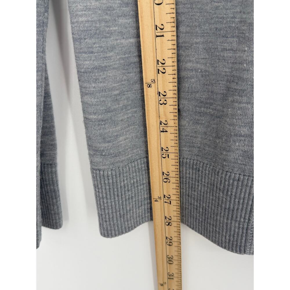 Tory Burch Simone Gray 100% Merino Wool Button Cardigan Sweater M Quiet Luxury - Picture 6 of 7